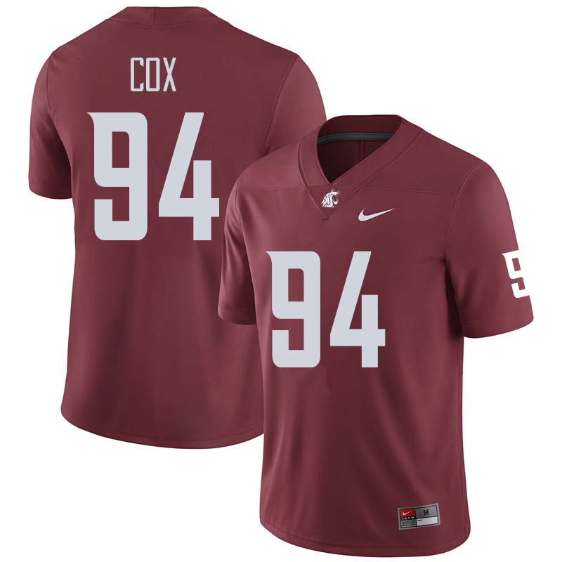 Men #94 Mitchell Cox Washington State Cougars College Football Jerseys Sale-Crimson